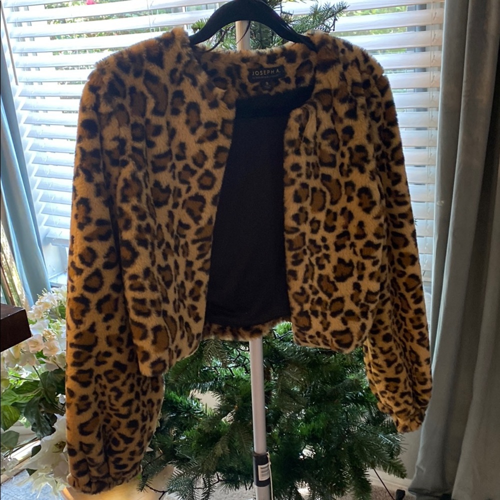 Leopard Print Faux Fur Jacket